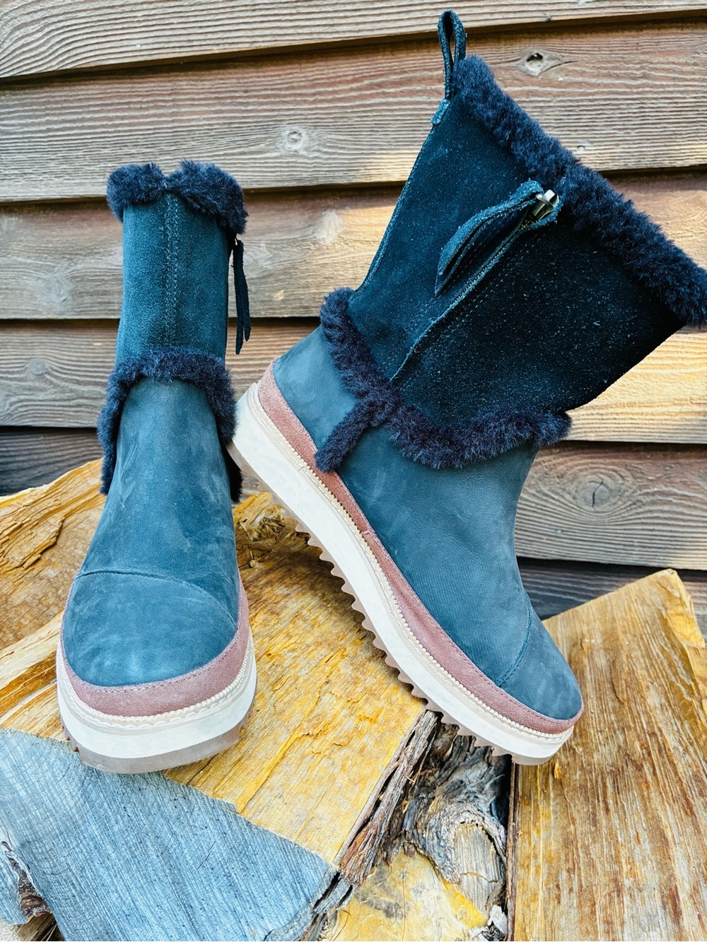 TOMS Makenna mid-calf cold-weather boot water-resistant suede and leather